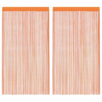 Fadenvorhänge 2 Stk. Orange 140x250 cm