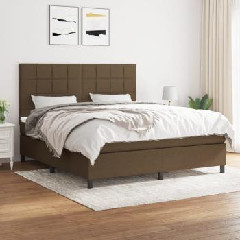 ARDEBO.de - Boxspringbett mit Matratze Dunkelbraun 160x200 cm Stoff