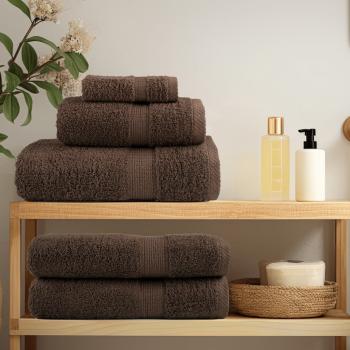 ARDEBO.de - Premium Gästetücher SOLUND 2 Stk. Braun 30x50 cm 600 g/m²