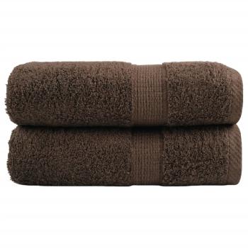 Premium Gästetücher SOLUND 2 Stk. Braun 30x50 cm 600 g/m²