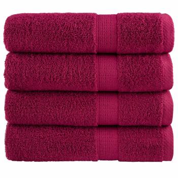 Premium Duschtücher SOLUND 4 Stk. Bordeaux 70x140 cm 600 g/qm