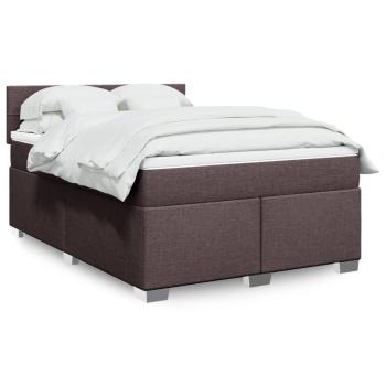 ARDEBO.de - Boxspringbett mit Matratze Dunkelbraun 160x200 cm Stoff