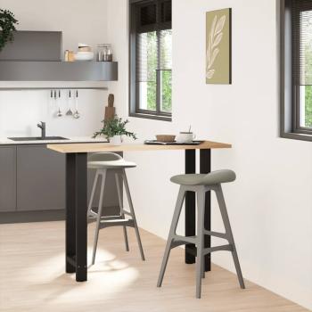 ARDEBO.de - Bartischbeine Schwarz 2 Stk. 40x(100-101) cm Stahl