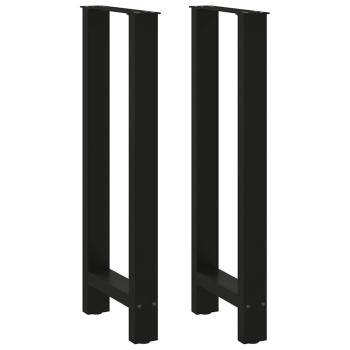 Bartischbeine Schwarz 2 Stk. 40x(100-101) cm Stahl