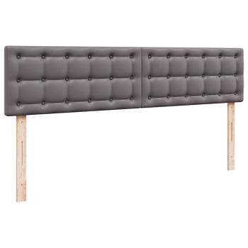 Ottoman-Bett mit Matratzen Grau 200x200 cm Kunstleder