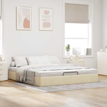 Ottoman-Bett ohne Matratze Creme 200x200 cm Stoff