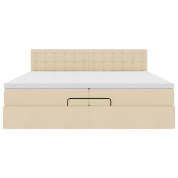 Ottoman-Bett mit Matratze Creme 200x200 cm Stoff