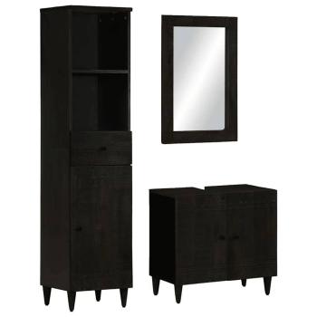ARDEBO.de - 3-tlg. Badmöbel-Set Massivholz Mango
