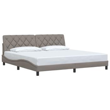 Bettgestell ohne Matratze Taupe 200x200 cm Stoff