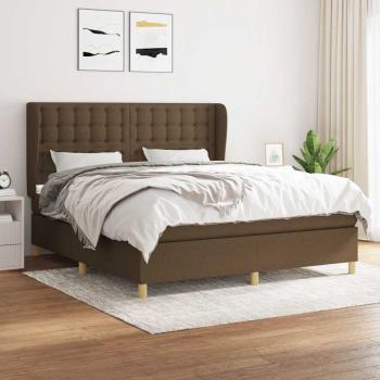 ARDEBO.de - Boxspringbett mit Matratze Dunkelbraun 160x200 cm Stoff