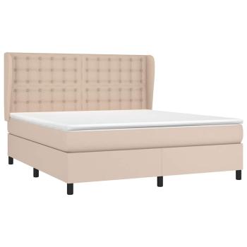 Boxspringbett Matratze Cappuccino-Braun 180x200 cm Kunstleder