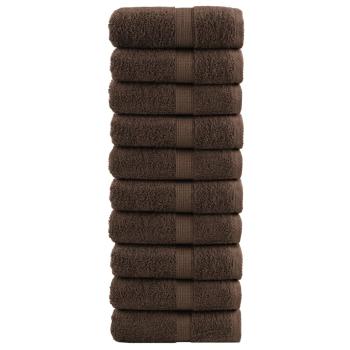 Premium-Waschtücher SOLUND 10 Stk. Braun 30x30 cm 600 g/m²