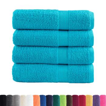 Premium Badetücher SOLUND 4 Stk. Türkis 100x150 cm 600 g/m²