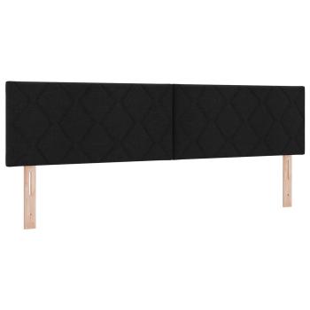 LED Kopfteil Schwarz 180 cm Stoff