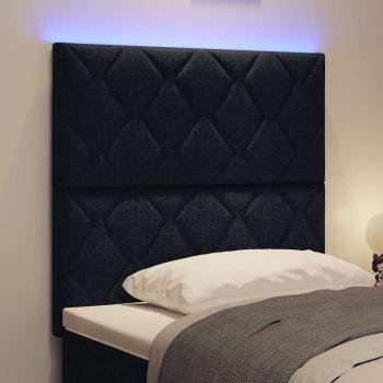 LED Kopfteil Schwarz 90 cm Stoff