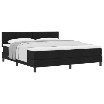 Boxspringbett mit Kopfteil Schwarz 180 x 200 cm Stoff