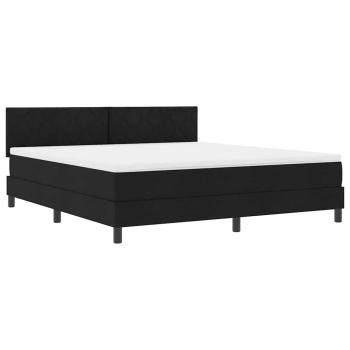 Boxspringbett mit Kopfteil Schwarz 180 x 200 cm Stoff