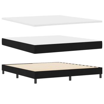 Boxspringbett mit Kopfteil Schwarz 180 x 200 cm Stoff