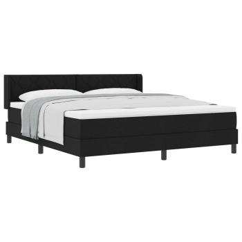 ARDEBO.de - Boxspringbett mit Kopfteil Schwarz 200 x 180 cm Stoff