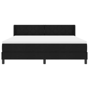 Boxspringbett mit Kopfteil Schwarz 200 x 180 cm Stoff