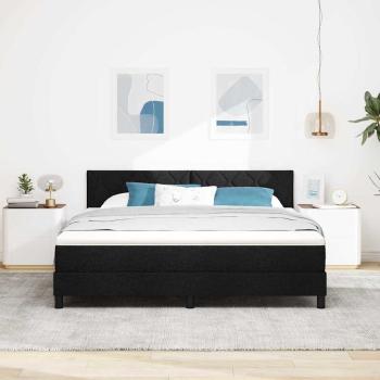 Boxspringbett mit LED-Lichtleisten Schwarz 180 x 200 cm Stoff