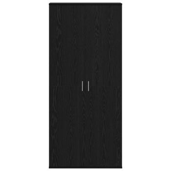 Highboard 80 x 35 x 180 cm Holzwerkstoff Schwarz Eichen-Optik