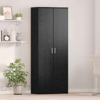 ARDEBO.de - Highboard 70 x 33,5 x 180 cm Holzwerkstoff Schwarz Eichen-Optik