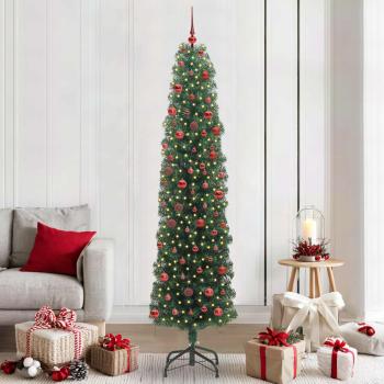 ARDEBO.de - Künstlicher Weihnachtsbaum mit 300 LEDs mit Ständer Grün 210 cm