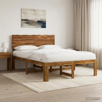 ARDEBO.de - Doppelbettgestell mit Kopfteil ROSTOCK Natur 135 x 190 cm
