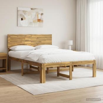 ARDEBO.de - Doppelbettgestell mit Kopfteil ROSTOCK Weiß 135 x 190 cm