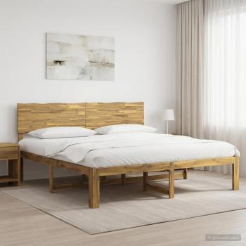 ARDEBO.de - Doppelbettgestell mit Kopfteil ROSTOCK Weiß 180 x 200 cm