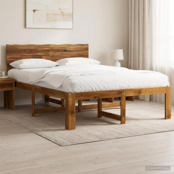 ARDEBO.de - Doppelbettgestell mit Kopfteil ROSTOCK Natur 160 x 200 cm