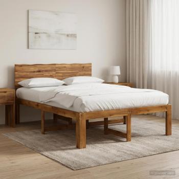 ARDEBO.de - Doppelbettgestell mit Kopfteil ROSTOCK Natur 140 x 190 cm