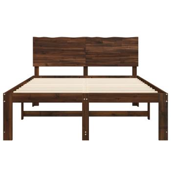 Doppelbettgestell mit Kopfteil ROSTOCK Dunkelbraun 150 x 200 cm