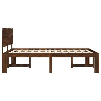 Doppelbettgestell mit Kopfteil ROSTOCK Dunkelbraun 200 x 200 cm