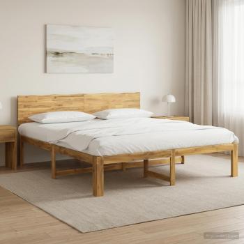 ARDEBO.de - Doppelbettgestell mit Kopfteil ROSTOCK Weiß 200 x 200 cm