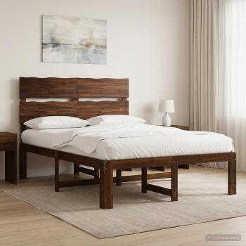 ARDEBO.de - Doppelbettgestell mit Kopfteil ROSTOCK Dunkelbraun 120 x 190 cm