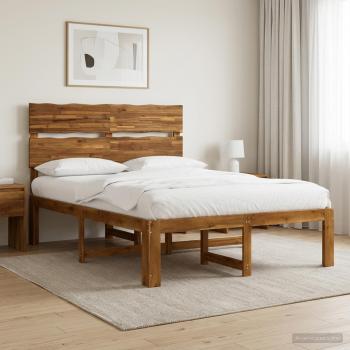 ARDEBO.de - Doppelbettgestell mit Kopfteil ROSTOCK Natur 120 x 190 cm