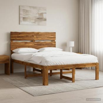 ARDEBO.de - Doppelbettgestell mit Kopfteil ROSTOCK Natur 135 x 190 cm