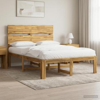 ARDEBO.de - Doppelbettgestell mit Kopfteil ROSTOCK Weiß 135 x 190 cm