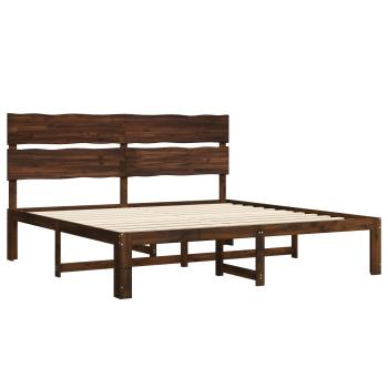Doppelbettgestell mit Kopfteil ROSTOCK Dunkelbraun 200 x 200 cm