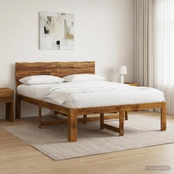 ARDEBO.de - Doppelbettgestell mit Kopfteil ROSTOCK Natur 152 x 203 cm