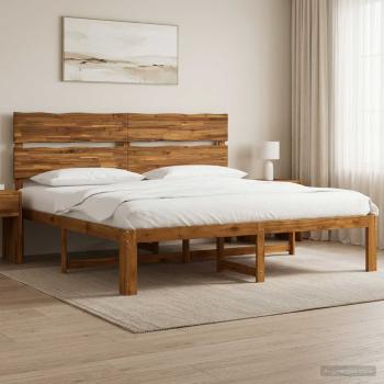 ARDEBO.de - Doppelbettgestell mit Kopfteil ROSTOCK Natur 193 x 203 cm