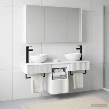 ARDEBO.de - Badezimmerschrank-Set 4 stk. Weiß Holzwerkstoff