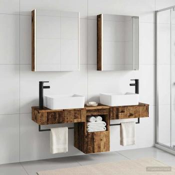 ARDEBO.de - Badezimmerschrank-Set 5 stk. Altholz Holzwerkstoff