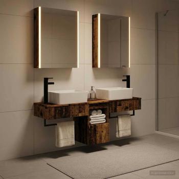 Badezimmerschrank-Set 5 stk. Altholz Holzwerkstoff