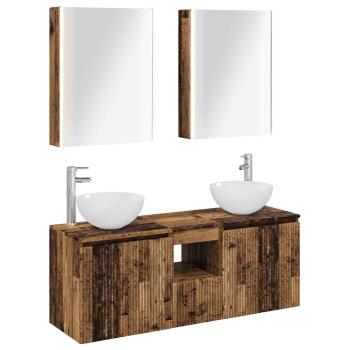 Badezimmerschrank-Set 5 stk. Altholz Holzwerkstoff