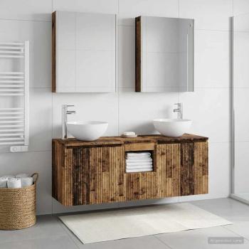 Badezimmerschrank-Set 5 stk. Altholz Holzwerkstoff
