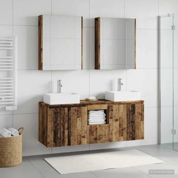 ARDEBO.de - Badezimmerschrank-Set 5 stk. Altholz Holzwerkstoff
