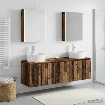 Badezimmerschrank-Set 5 stk. Altholz Holzwerkstoff